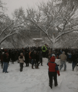 Dupont Circle Snowball fight 2010